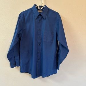 Cobalt Blue Van Heusen 16-1/2 Long Sleeved Shirt 70 poly&30 cotton.